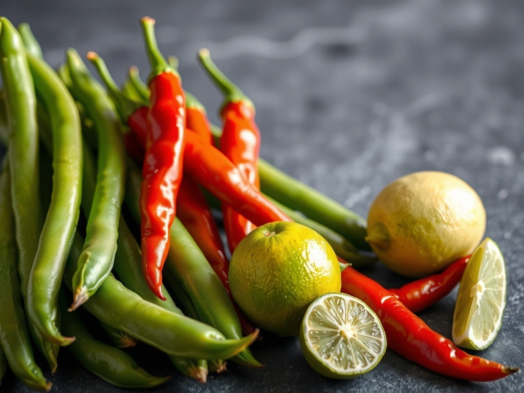 Fresh Malaysian ingredients texture